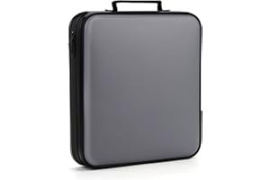 TIMCORR DVD Storage CD Case Holder: 160 Capacity CD Sleeves Black Disc Cases Binder for Car - CD Hard Organizer Box - Large DVD Wallet for Movie/Music/Game & Portable CD Book