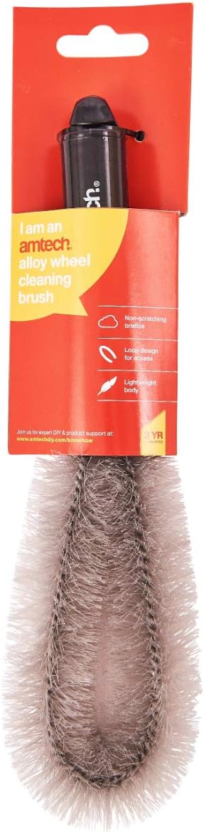 Amtech, Cleaning Brush for Alloy Wheels with Loop Design for Easy Access Between Spokes Home DIY, Lightweight, Easy to Use - Image 4