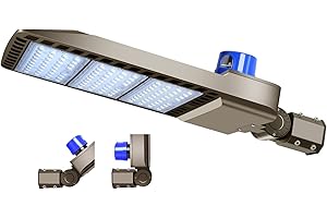 ledmo 300W LED Parking Lot Light 36000LM 5000K Adjustable Slip Fit Mount Security Lighting with Dusk-to-Dawn Photocell IP65 Waterproof LED Stadium Flood Light for Garage, Yard, Street