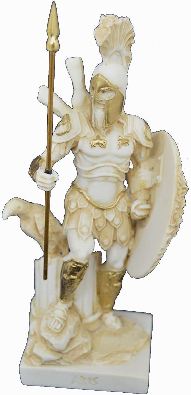 Estia CreationsAres sculpture ancient Greek God of war aged statue