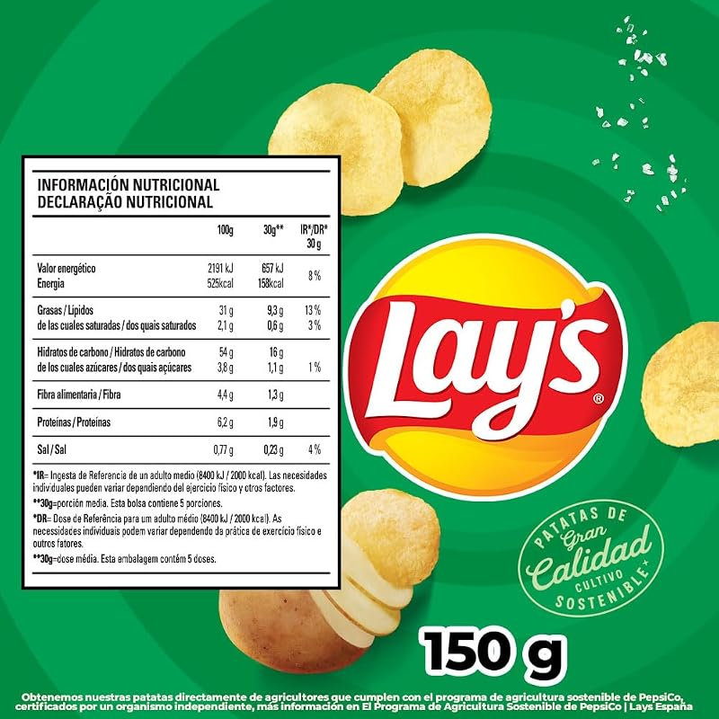 Meninas Camponesas, Batatas fritas cultivadas de forma sustentável com sabores vegetais, Snack Product, Family Bag, 242 g
