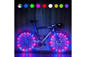 KIRIKIT Bike Wheel Lights, 2 Pack Bike Light Accessories -Super Bright Waterproof LED Night Riding Bicycle Front Back Spoke Tires Lights for Kids Adults, Long-time Lasting Batteries Included
