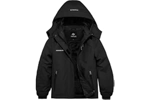 FARVALUE Girls Waterproof Skiing Jacket Windproof Winter Coat Warm Snow Coat with Removable Hood