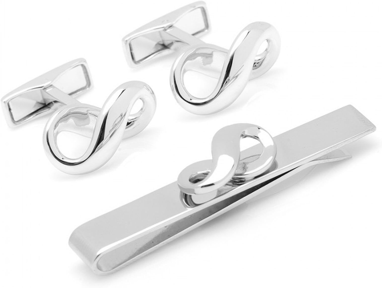 Ravi Ratan Mens Infinity Symbol Cufflinks and Tie Bar Gift Set