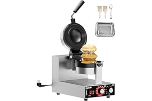 Popfoodex Ufo Burger Maker Machine, 110V Electric Ufo Sandwich Maker w/Adjustable Temperature and Timer, Stainless Steel Ice Cream Burger Maker for Dining Room, Kitchen, Restaurant, Burger Sealer