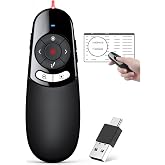 2 in 1 USB Type C Spotlight Presentation Clicker, Advanced Digital Highlighting Magnifier Wireless Presenter for for LED LCD, 2.4GHz PowerPoint Presentation Remote