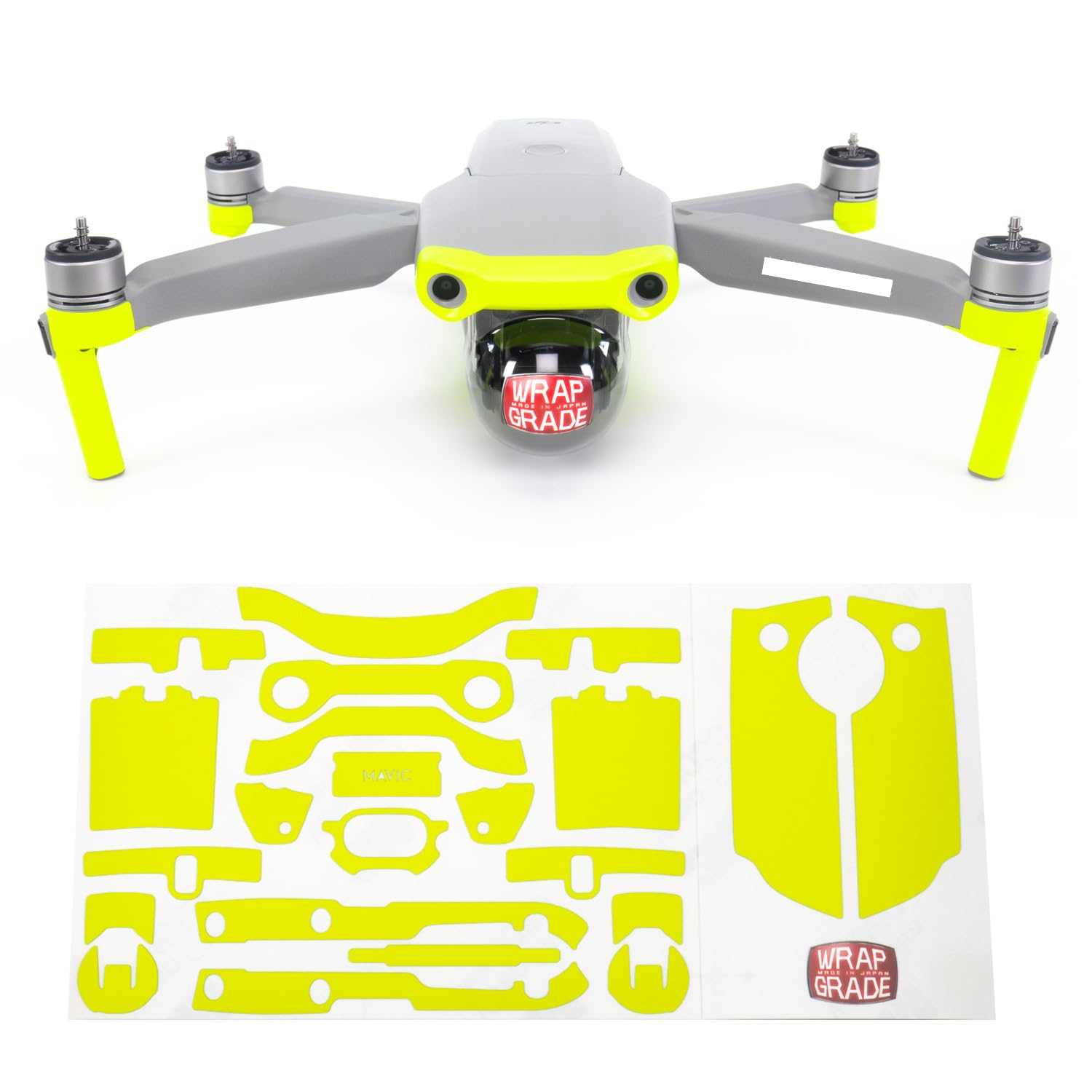 Wrapgrade Skin Compatible with DJI Mavic Air 2 | Accent Color A (NEON Yellow)