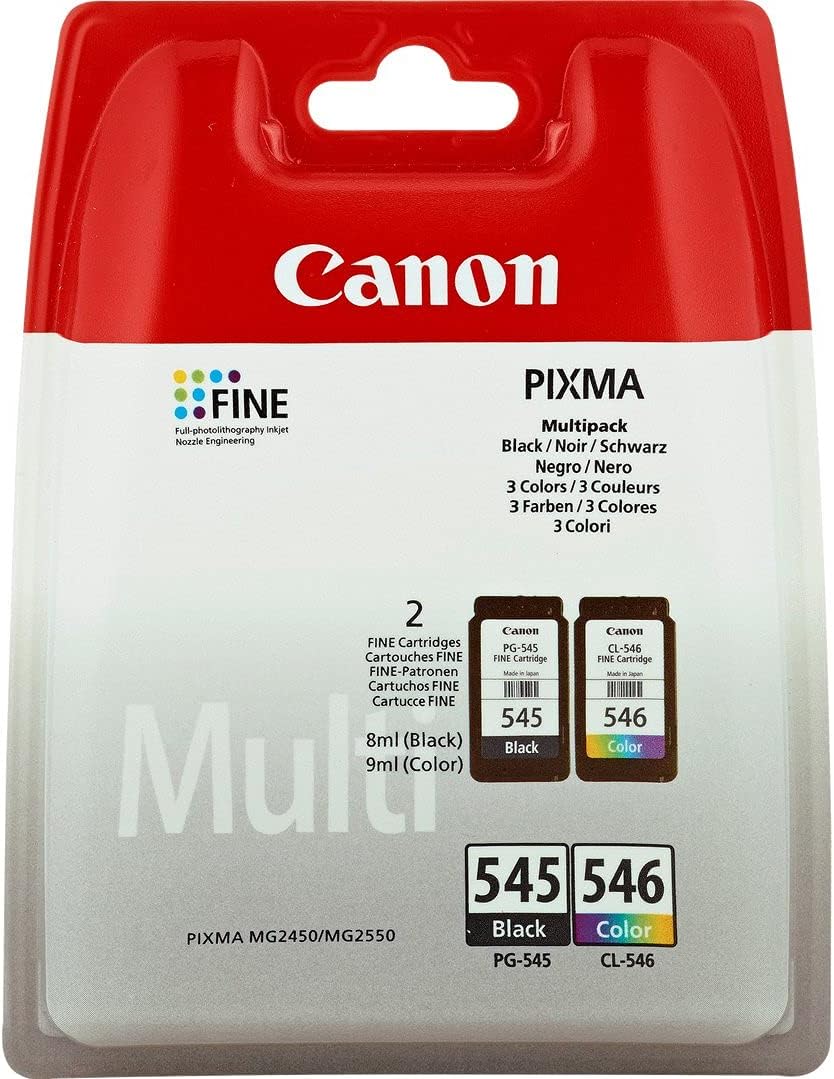 Canon PG-545 Black & CL-546 Colour Ink Cartridge Combo Pack Original