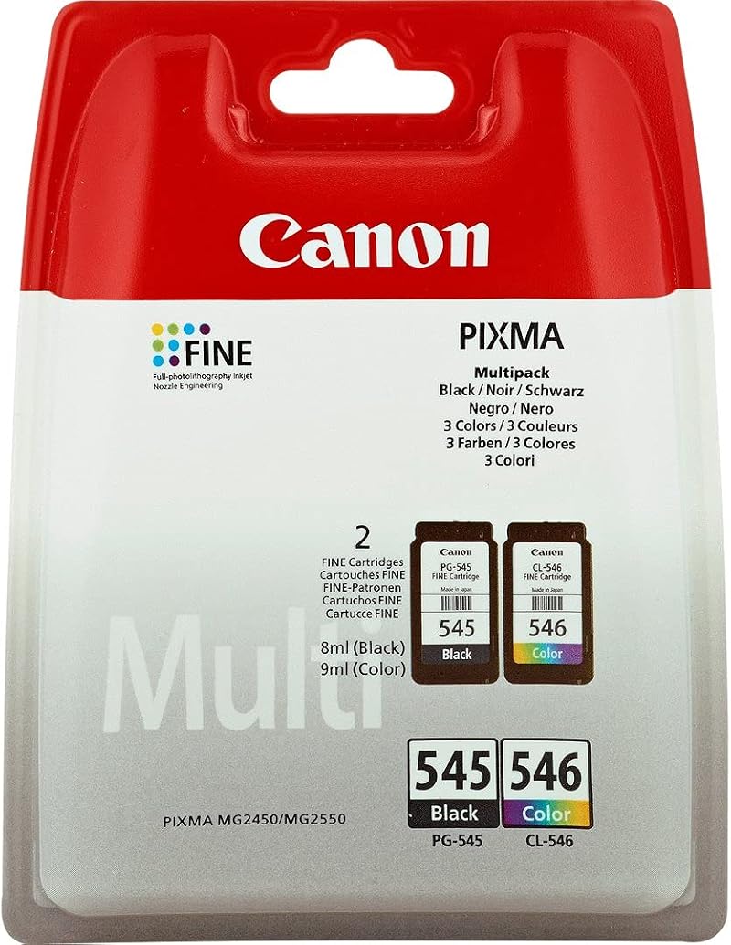 Canon PG-545 Black & CL-546 Colour Ink Cartridge Combo Pack Original