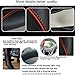 Auto Car Steering Wheel Covers, Microfiber Leather Steering Wheel Wrap, Odorless Luxury, Soft & Breathable, Comfort Grip, Standard Fit 15 inch(Classic Black with Red Line)