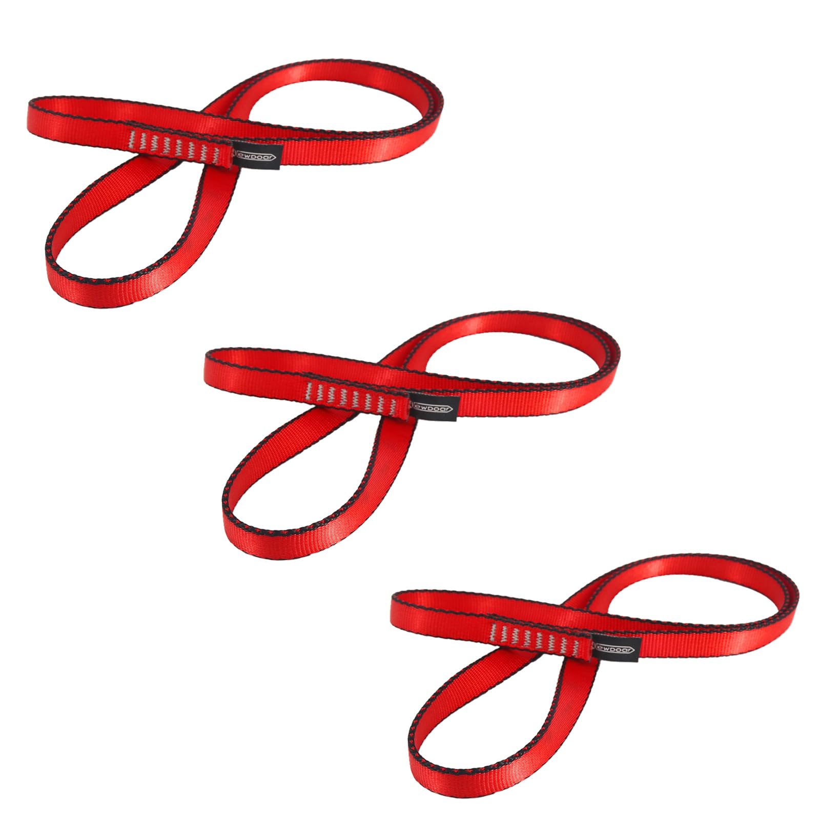 NewDoar CE & UIAA Certified Climbing Sling 16mm Nylon Sling Runners 22KN 4840LB Climbing Utility Cord Rock Climbing,Creating Anchors System,Rappelling Gear,Perfect for Tree Work-Red/24''(60cm) 3pcs — image 1