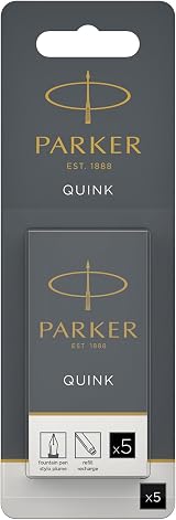 Parker Fountain Pen Ink Refill Cartridges Long Black QUINK 5 Count view 6