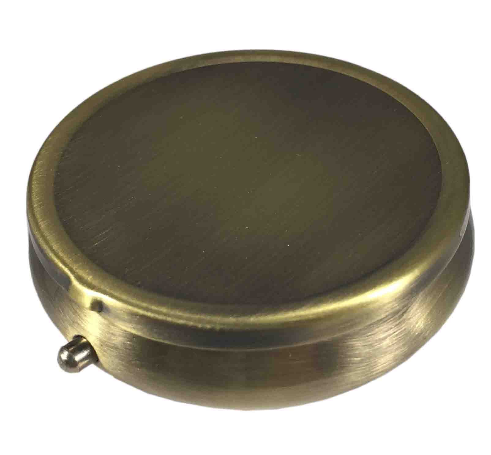 Classic Brass Daily Pocket Travel Sized Pill Box Case with