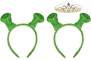 HODRME Plush Ogre and Princess Ears Headband with Crown-Halloween Christmas Festival Theme Party Monster Ogre Cosplay Costume Headwear