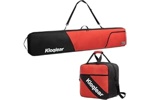 Kioqiear Padded Snowboard and Boot Bag Combo,Perfect for Snowboard Up to 165 cm and Boots Up to Size 13,Includes 1 Padded Snowboard Bag & 1 Padded Boot Bag.