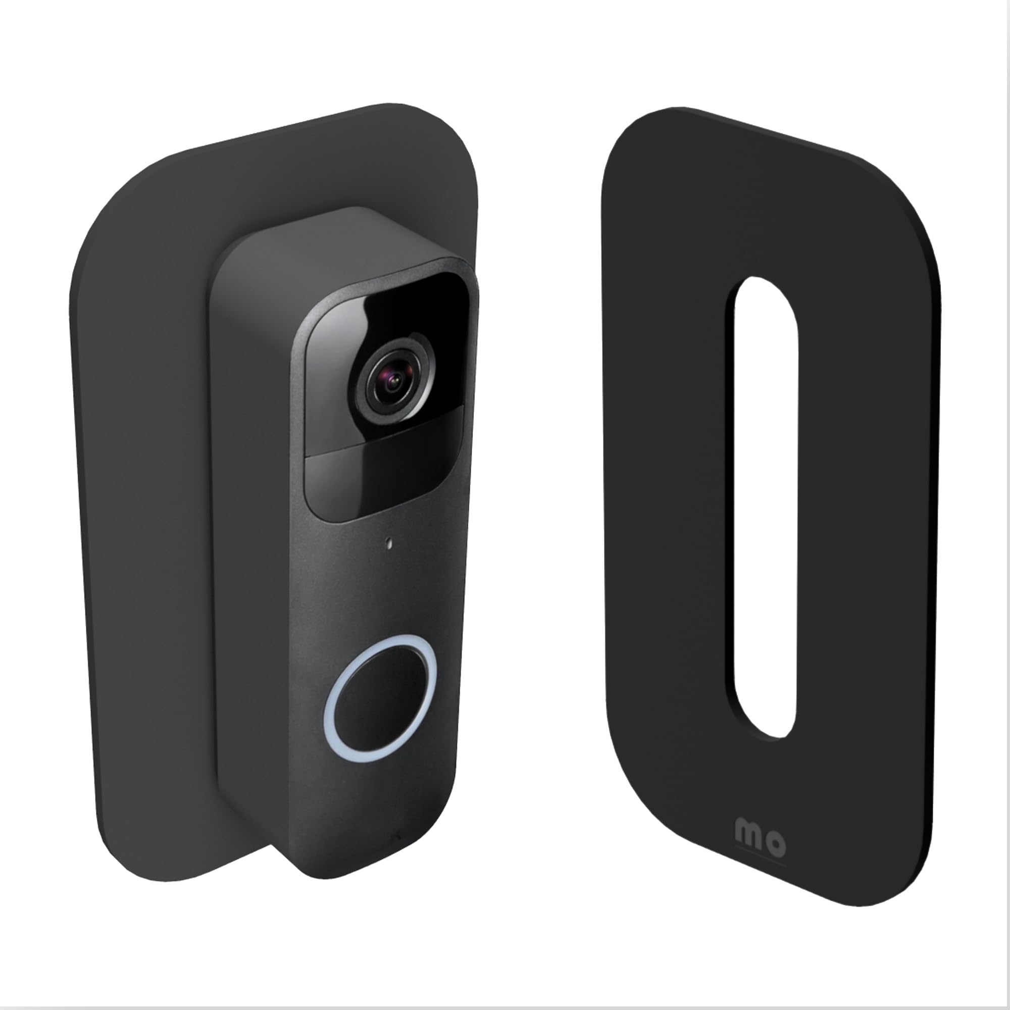 Wall Plate Compatible with BlinkDoorbell Satin Finish Heavy Duty Perspex Plastic Black