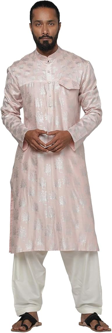 Masaba Gupta Indian Designer Baby Pink Star Flower Kurta with Ivory Pants for Men at Amazon Men 