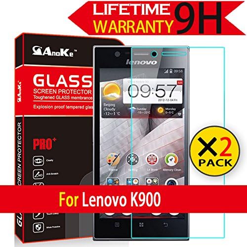 Lenovo K900 Glass Screen Protector, [2 Pack] AnoKe(0.3mm 9H 2.5D) Best Tempered Glass Screen Protector Film Shield For Lenovo K900 Glass 2Pack