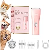 Grimgrow Dog Grooming Kit Clipper for Thick Coat Low Noise Cordless Cat Hair Trimmer Rechargeable Shaver Pet Grooming Tools for Small and Large Animals
