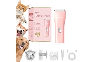 GRIMGROW Dog Grooming Kit Clipper for Thick Coat Low Noise Cordless Cat Hair Trimmer Rechargeable Shaver Pet Grooming Tools for Small and Large Animals