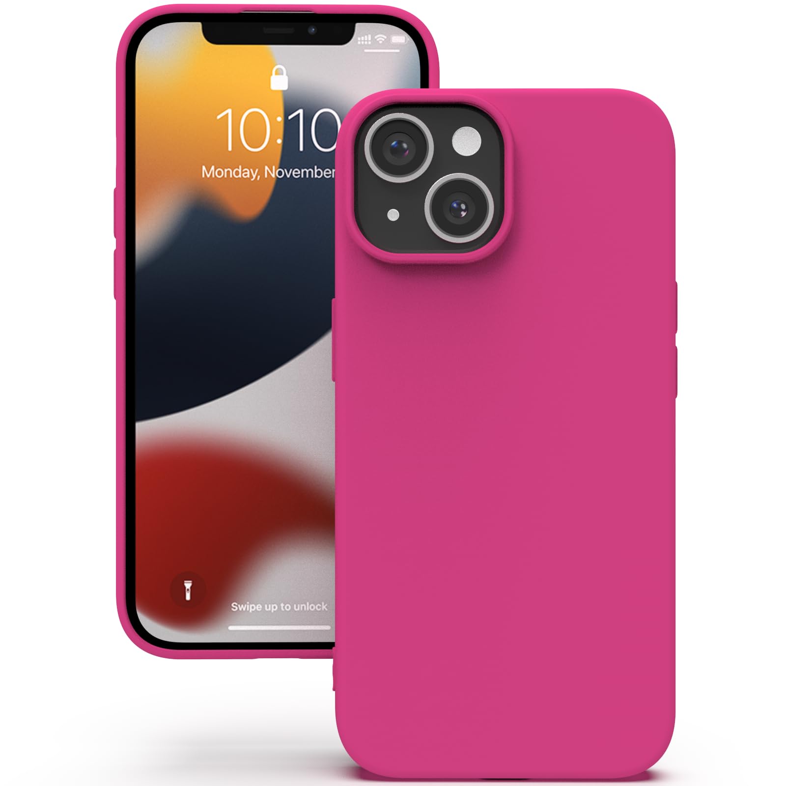 YATWIN Silicone Case for iPhone 13 Mini, Soft-Touch, Shockproof, DustProof, Antiskid Full Body Armour Phone Cover for Apple iPhone 13 Mini - Magenta