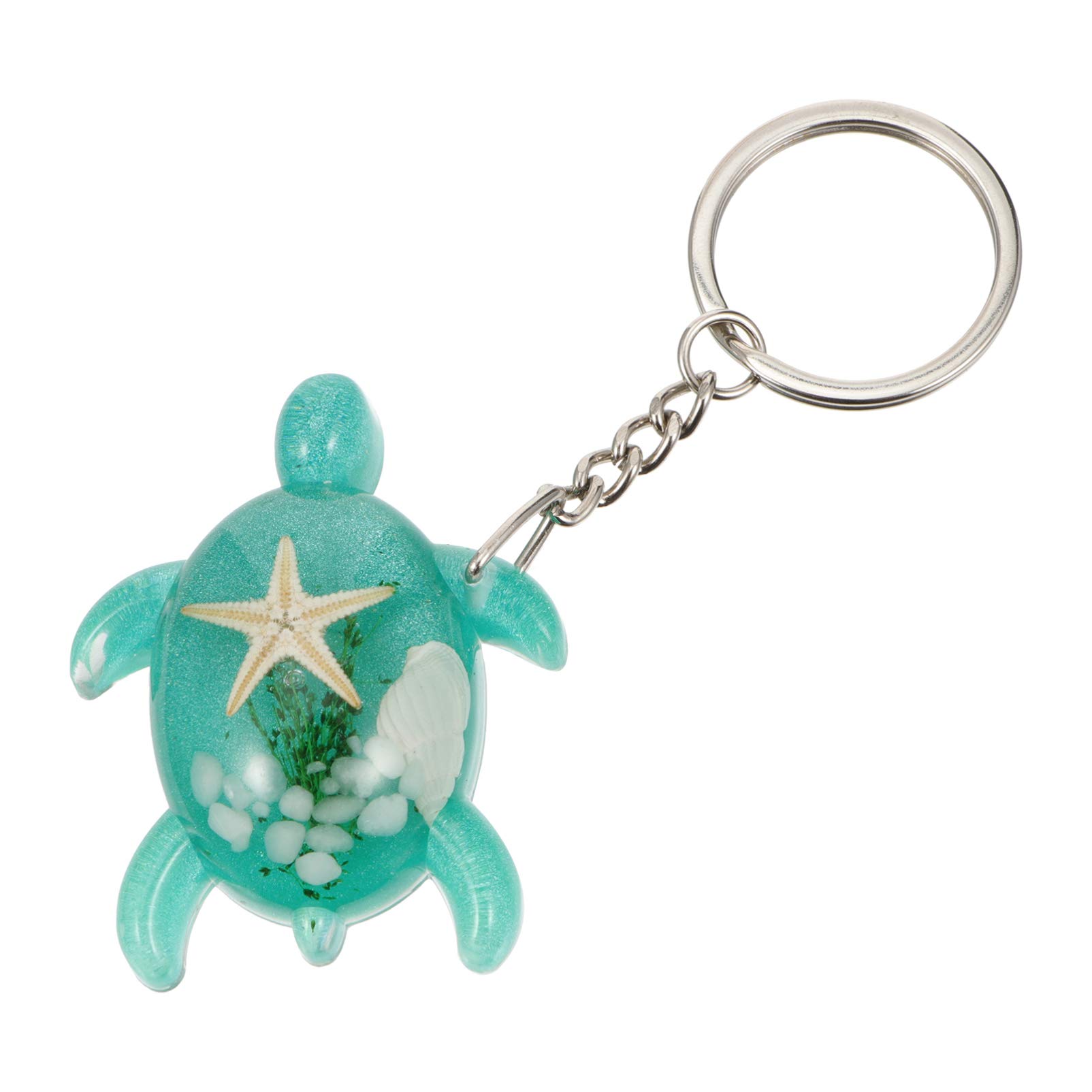 Amosfun Sea Turtle Keychains Crystal Stone Key Chains Conch Shell Keyring for Couple Friend Car Purse Bag Backpack Pendant Charms Pink