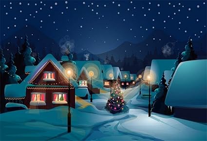 Sfondi Natalizi Paesaggi.Mmptn 5x3ft Fiaba Paesaggio Innevato Sfondo Scena Invernale Paesaggio Innevato Villaggio Notturno Lampione Stradale Fotografia Natale Sfondo Eventi Feste Compleanno Studio Fotografico Puntelli Amazon It Elettronica