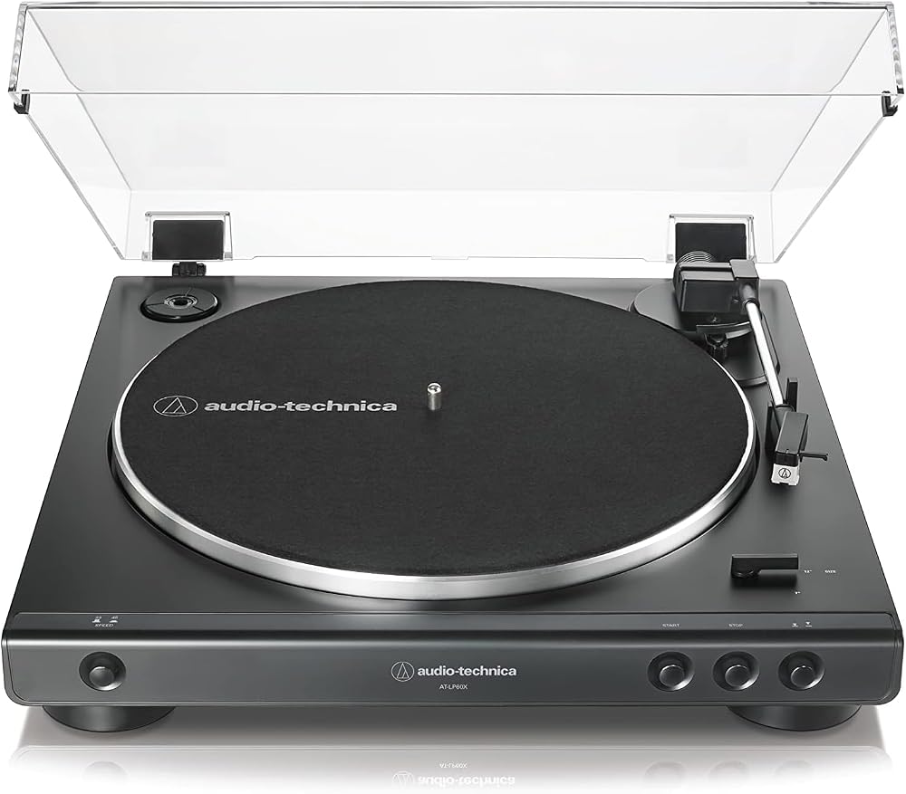 Audio-Technica LP60X BK Fully Automatic Belt-Drive Turntable Black 33 45 RPM