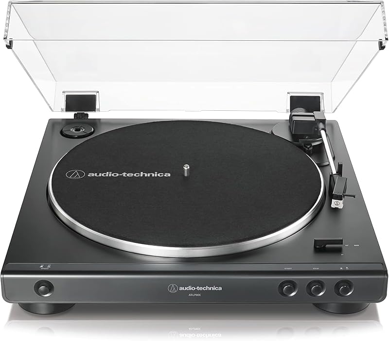 Audio-Technica LP60X BK Fully Automatic Belt-Drive Turntable Black 33 45 RPM