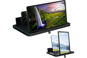 JUVHOT 2026 New Screen Magnifier for Smartphone, 3D HD Screen Mobile Phone Magnifier Expanders for Movies, Videos and Gaming, Foldable Phone Screen Amplifier Compatible with All Smartphones (Black, 12 inch)
