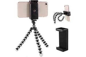 Acuvar Smartphone Tripod 10‘’ Octopus Flexible Tripod Camera with 1/4" Screw, Quick Release Plate and Universal Phone Holder 