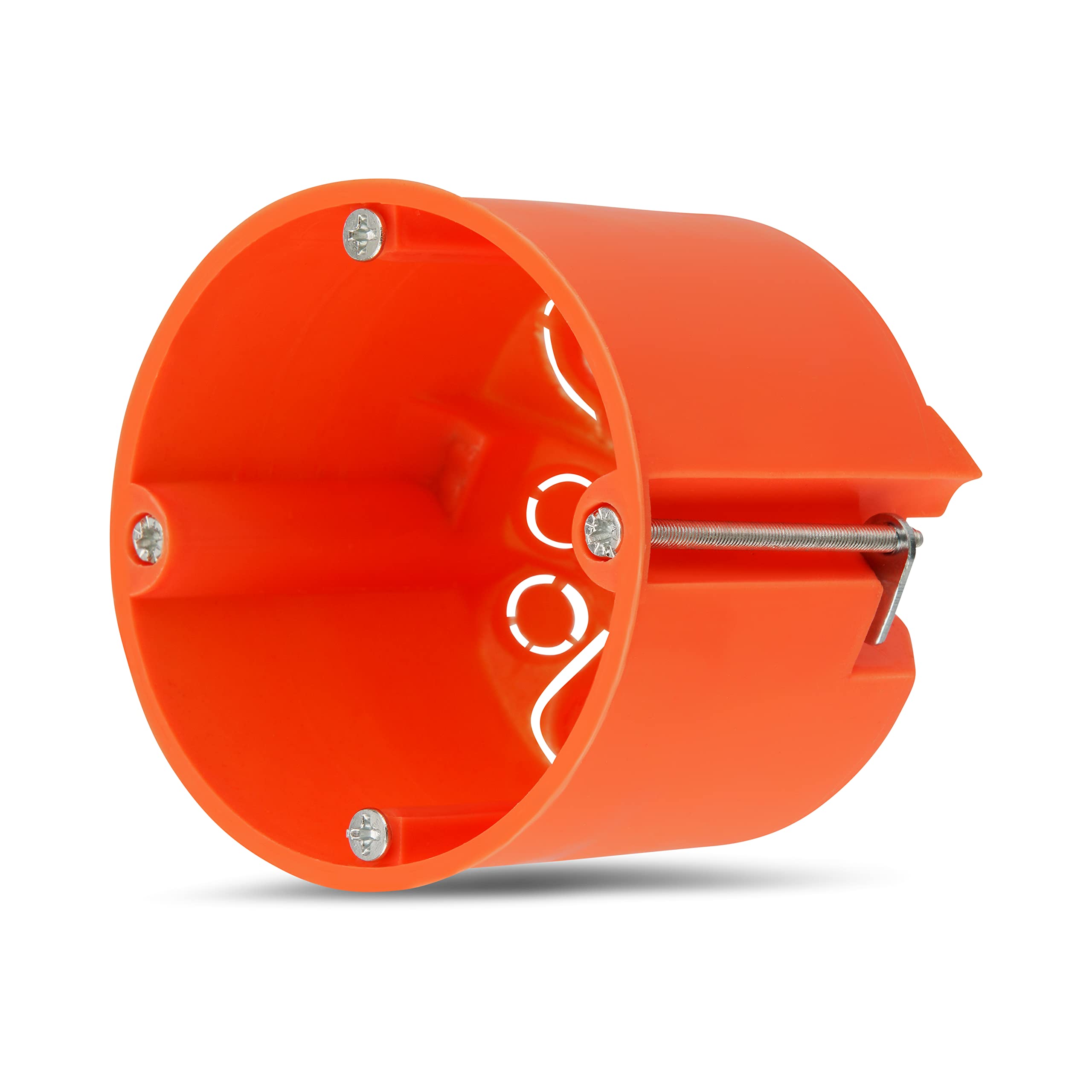 REV Cavity Box - Cavity Wall Sockets Pack of 10, Diameter 68 mm, 60 mm Deep, Screws - Orange