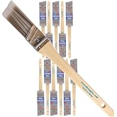 Pro Grade Paint Brushes, 1 Inch Angle Paint Brush, Walls &amp; Trim, 12 Pack | Sash, cut-in &amp; detail work | Furniture, cabinets &amp; doors | Interior &amp; exterior | Latex, oil &amp; stain | Medium stiff bristles