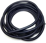 On1shelf Black Cable Tidy Sleeve 10mm x 10m Flexible Conduit Split Plastic