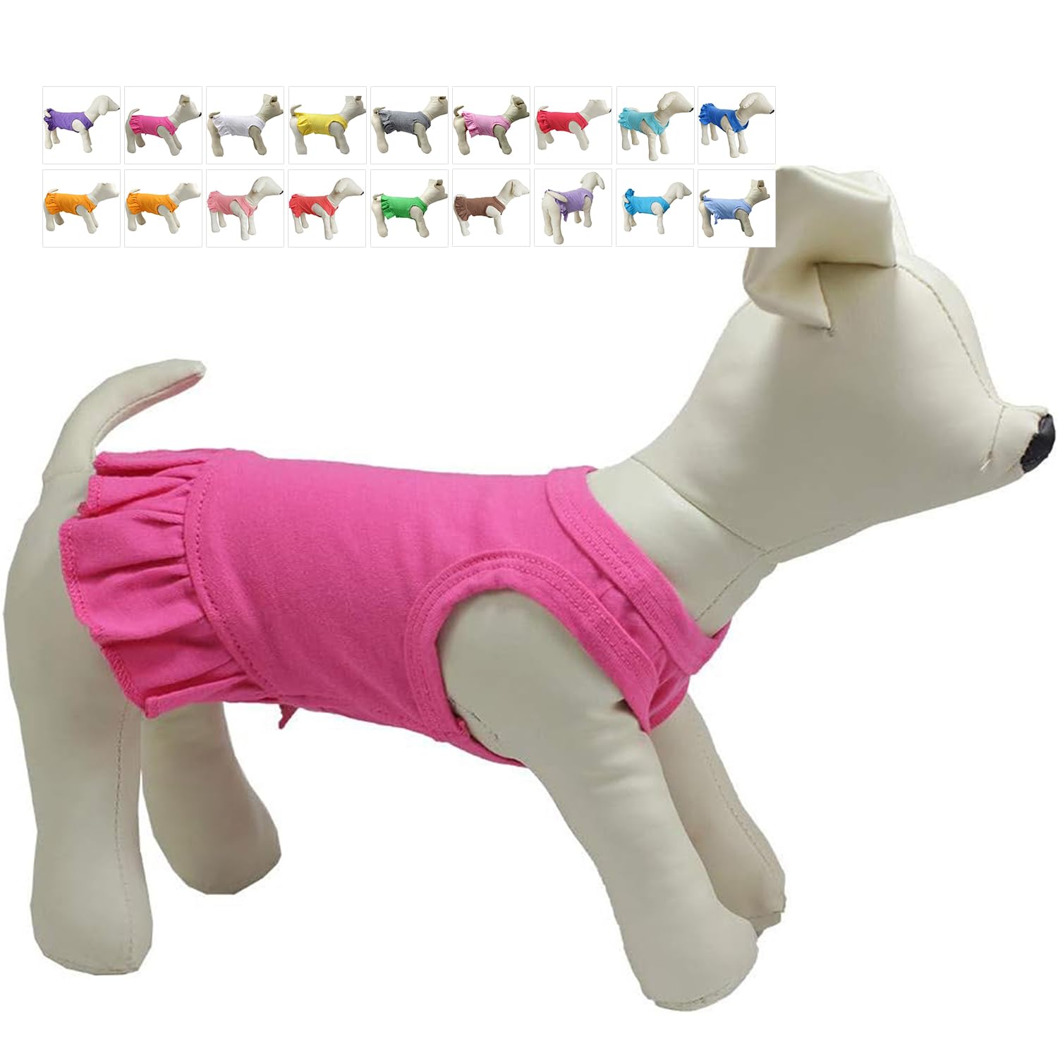 Pet Clothes Small Dog Clothing Blank Color Sport Dress T-Shirts Tee Dresses Tanks Top for Small Size Female Dogs Summer Spring Pet Costumes 100% Cotton (XS, Rose-red)