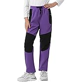 BELEROY Kids Fleece Lined Snow Ski Pants Boys Girls Hiking Outdoor Pants Waterproof Elatsic Waist Insulated Trousers