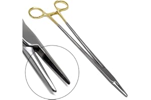 A2Z SCILAB TC Premium German Mayo Hegar Needle Holder Driver with Tungsten Carbide Inserts and Gold Rings with Locking Mechanism, Premium Quality (Mayo Hegar N/H 10")