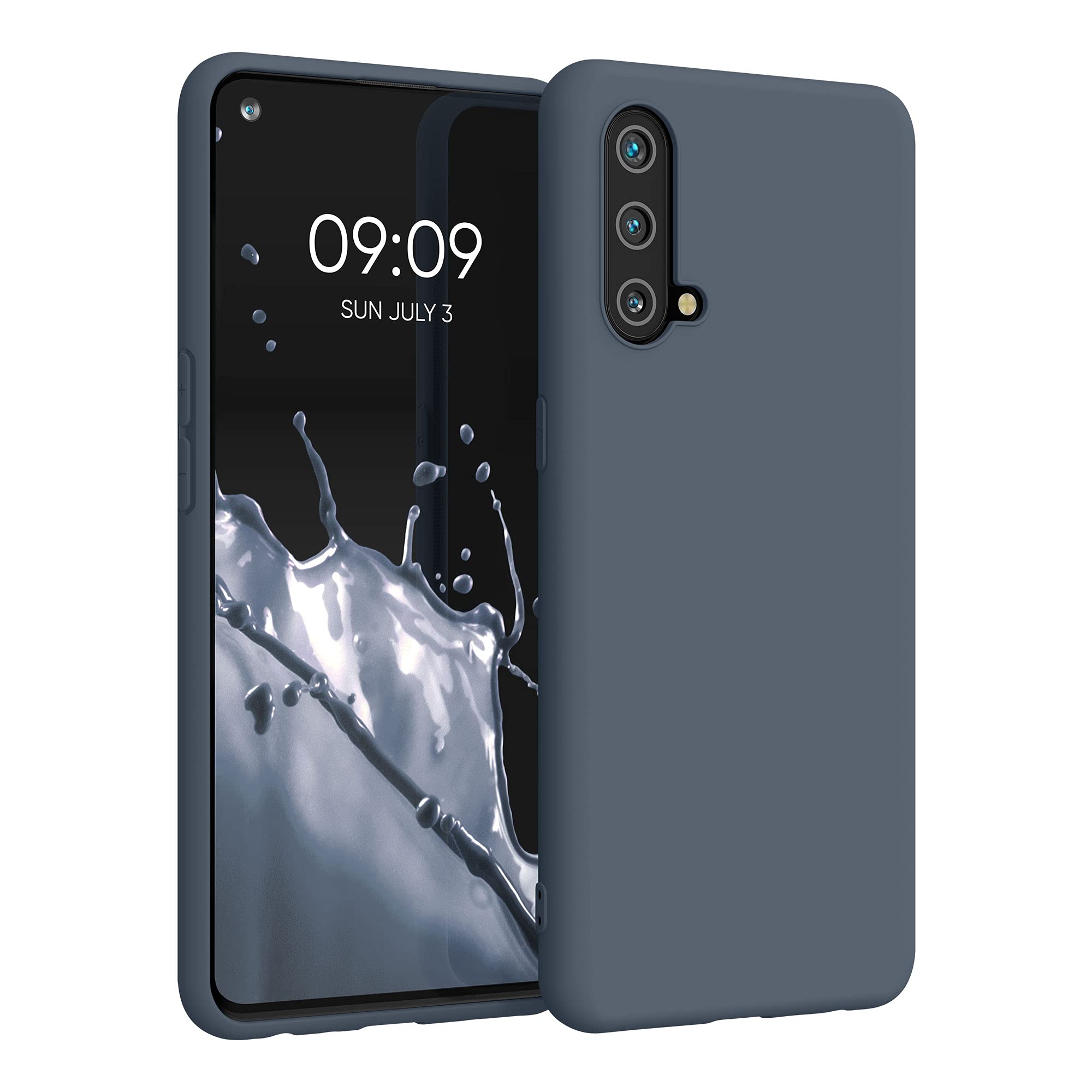 kwmobile Case for OnePlus Nord CE 5G Case - Soft Cover - Shockproof TPU Material - Wireless Charging - Dark Slate — image 1