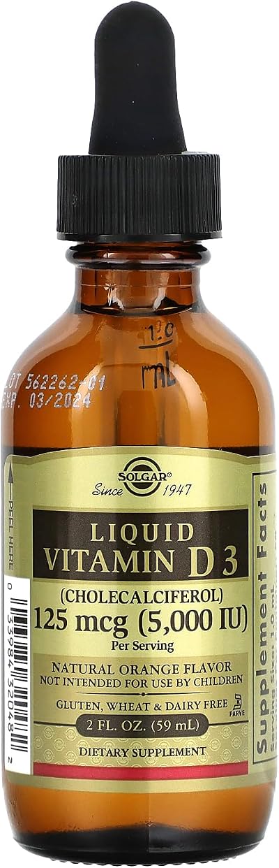 Solgar Liquid Vitamin D3 62.5 µg 1250 IU Orange 59 ml Dropper