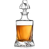 NutriChef Glass Whiskey Decanter – Elegant Liquor Decanter for Scotch, Brandy, Bourbon, Rum, Gin, Vodka & Wine, Thick Bottom, Food-Grade BPA-Free, Classic Home Bar Drinkware