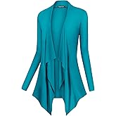 Urban CoCo Women's Drape Front Open Cardigan Long Sleeve Irregular Hem
