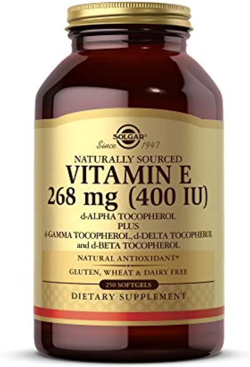 Solgar Natural Source Vitamin E 268 mg 400 IU Softgels 250 VEGAN Gluten Free