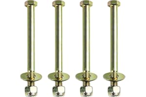 Metalsuberg 1/2" x 6" Hex Head Bolt by Color Galvanization with Nylon Lock nut and Large Size Washer Assortment Kit,Alloy Steel,Grade 5.(4pcs Pack)