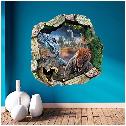 3D Wall Decor Dinosaurs World Jurassic Park Living Room Bedroom Teens Boy Kids Children Room Nursery Removable Decal Wall Sticker Poster - Image 4