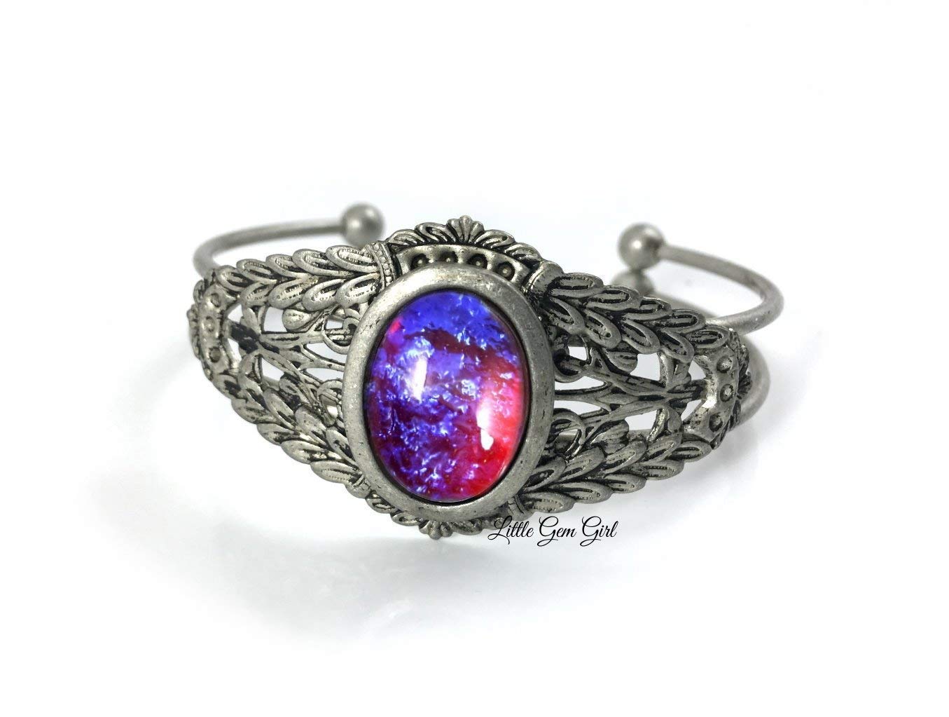 Renaissance Style Synthetic Mexican Fire Opal Czech Glass Dragons Breath Cuff Bracelet In Antique Pewter Red Blue Stone Charm Handmade Products School116 Ru Renaissance Style Synthetic Mexican Fire Opal Czech Glass Dragons Breath Cuff Bracelet In Antique Pewter Red Blue Stone Charm Handmade Products School116 Ru