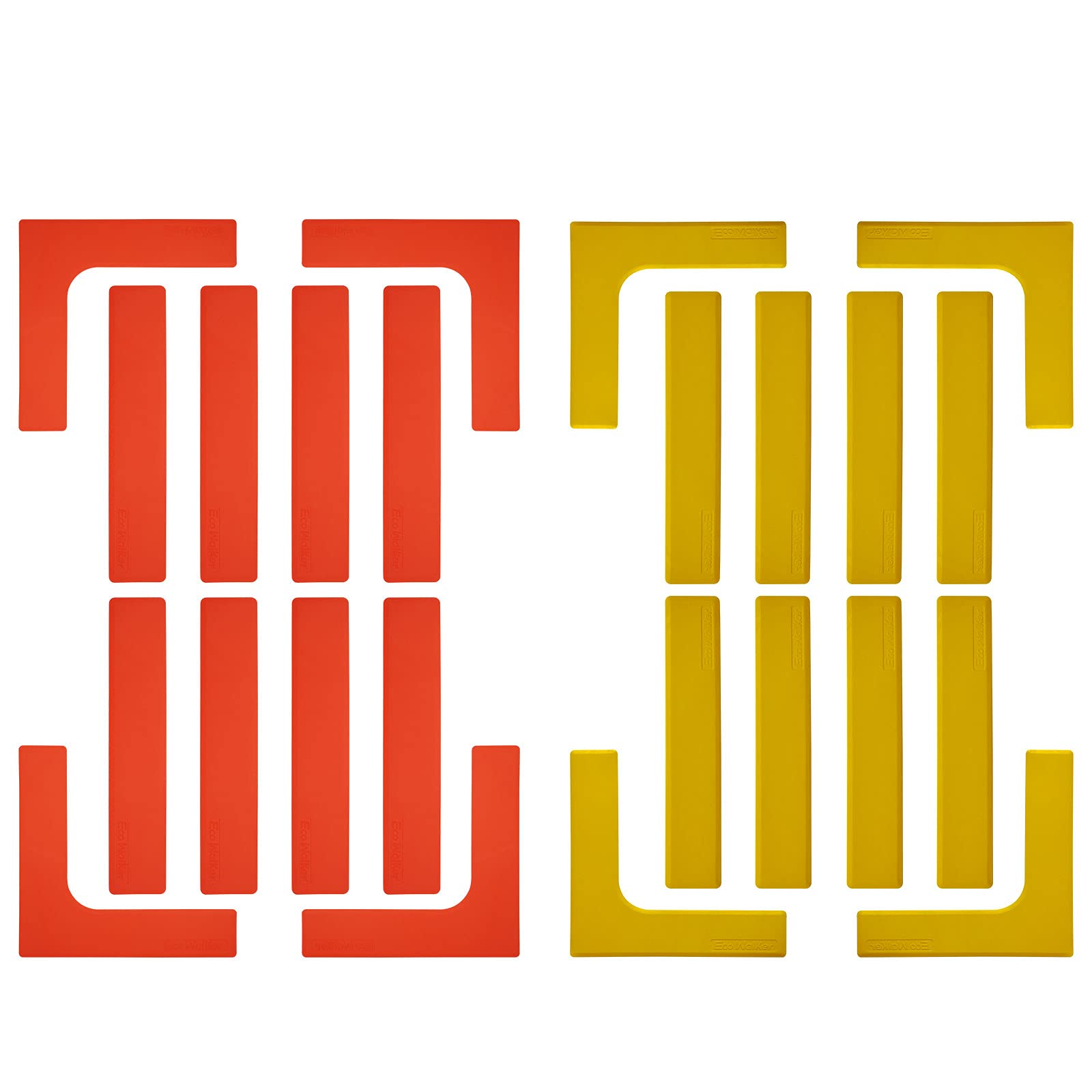 Eco Walker Court Line Marker Set Create Your Own Pickleball Mini Tennis Court (RED-Yellow)