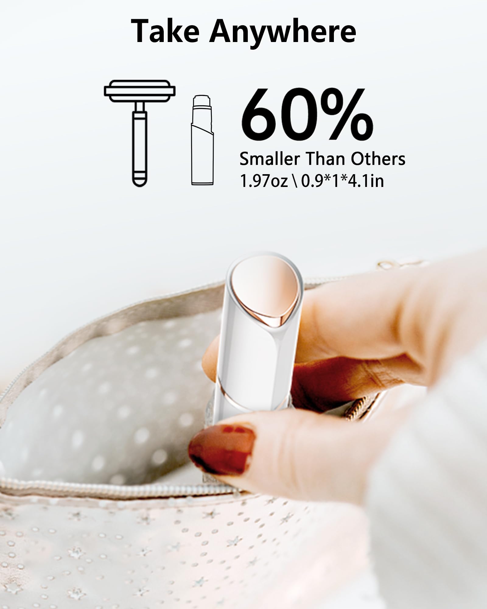 KEESON Facial Hair Removal for Women, 2-in-1 Electric Eyebrow Trimmer with LED Light, Rechargeable Hair Removal Device Face Shaver Facial Hair Remover for Women Face, Lip, Peach Fuzz (White)