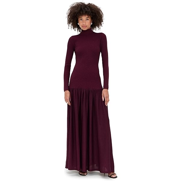 fitted lace wedding dress AFRM Women's Regina Long Sleeve Turtleneck Maxi Dress, Noir, X-Small at  Amazon Women's Clothing store main image 0