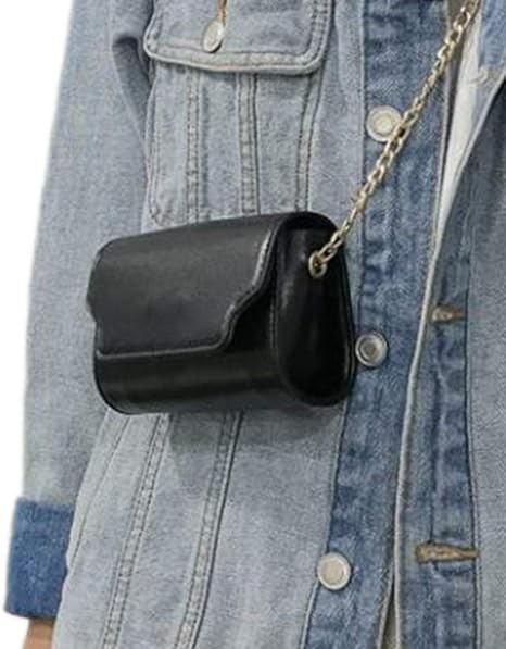 Amazon Co Jp ミニレトロフレンチニッチフォーリンスタイルメッセンジャーバッグファッションチェーンワンショルダースモールスクエアバッグ ブラック ホーム キッチン