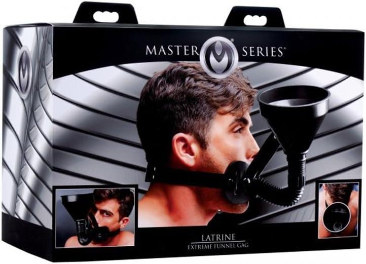 Master Series Latrine Extreme Funnel Gag Bondage, Black - Image 3